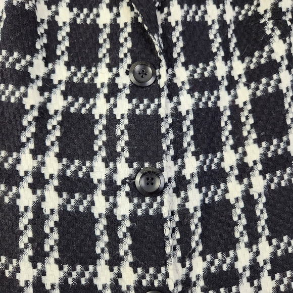 Worthington Womens Size 4 Black/White Soft Houndstooth Button Up Pea Coat - Picture 4 of 14